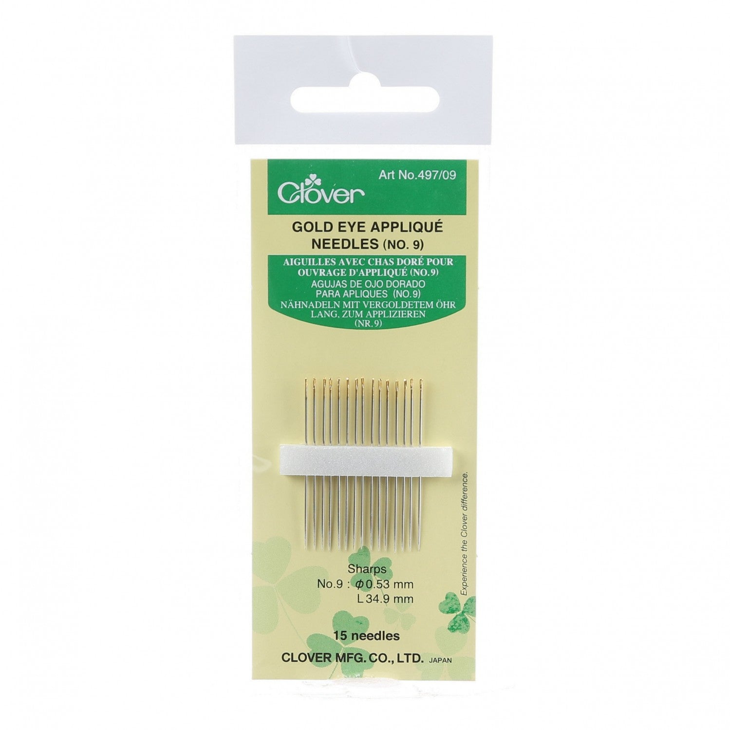 Clover Applique Hand Needle - Size 9