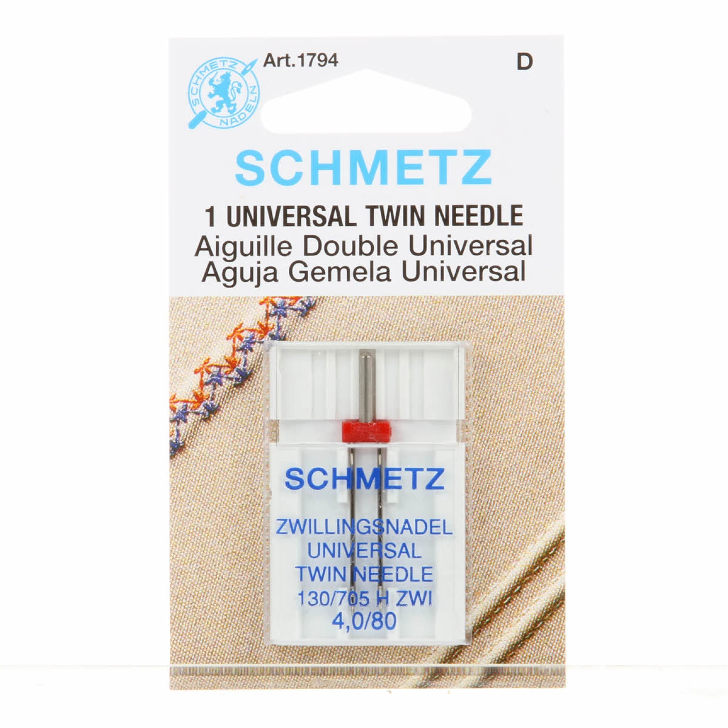 Schmetz Twin Universal Needle - 4.0mm/80