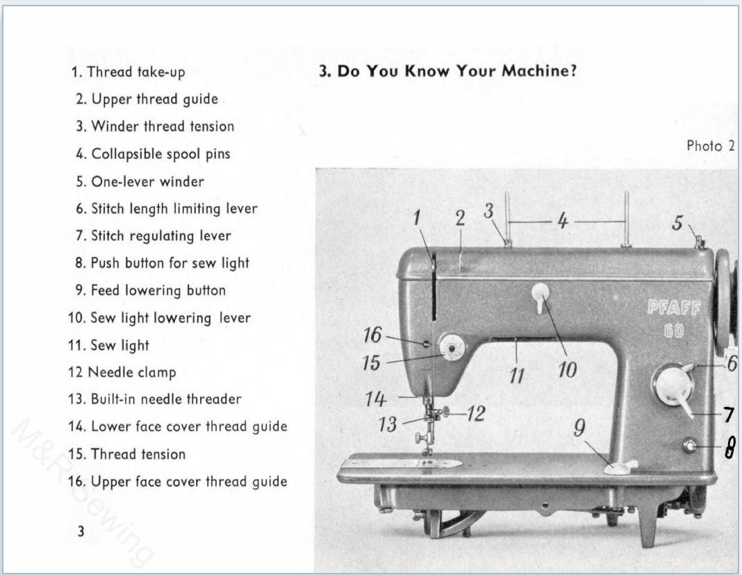 Instruction Manual, Pfaff 60