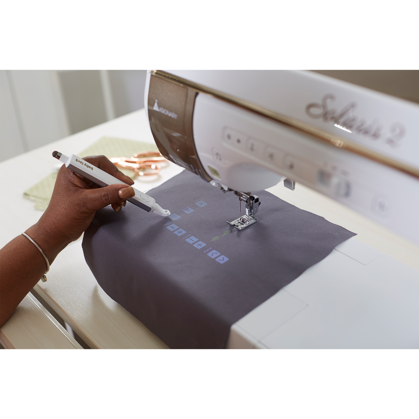 (A) Baby Lock Solaris Vision Embroidery and Sewing Machine
