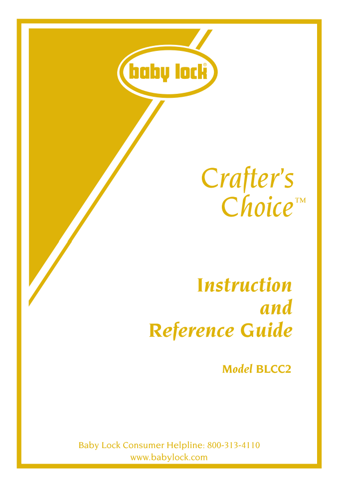 Baby Lock BLCC/BLCC2 Instruction Manual