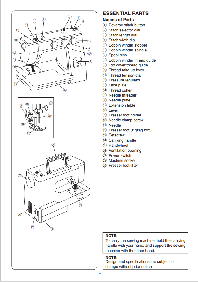 Instruction Manual, Janome HD523