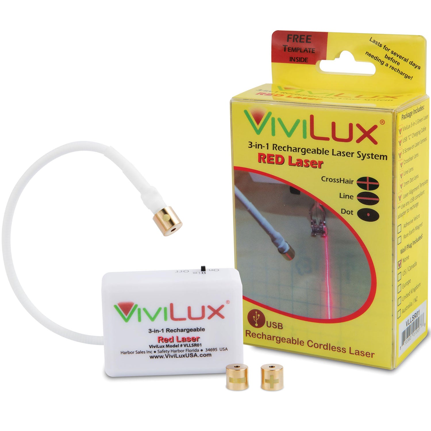 ViviLux 3-in-1 Rechargeable Red Laser System