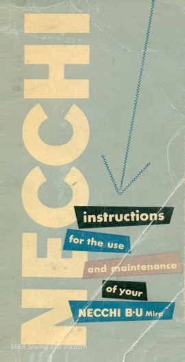 Instruction Manual, Necchi BU Mira