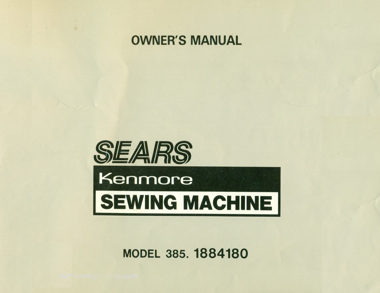 Kenmore 385.41180 Instruction Manual
