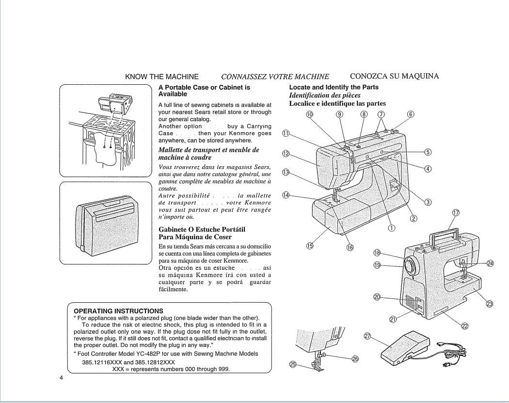 Kenmore 12116/12812 Instruction Manual