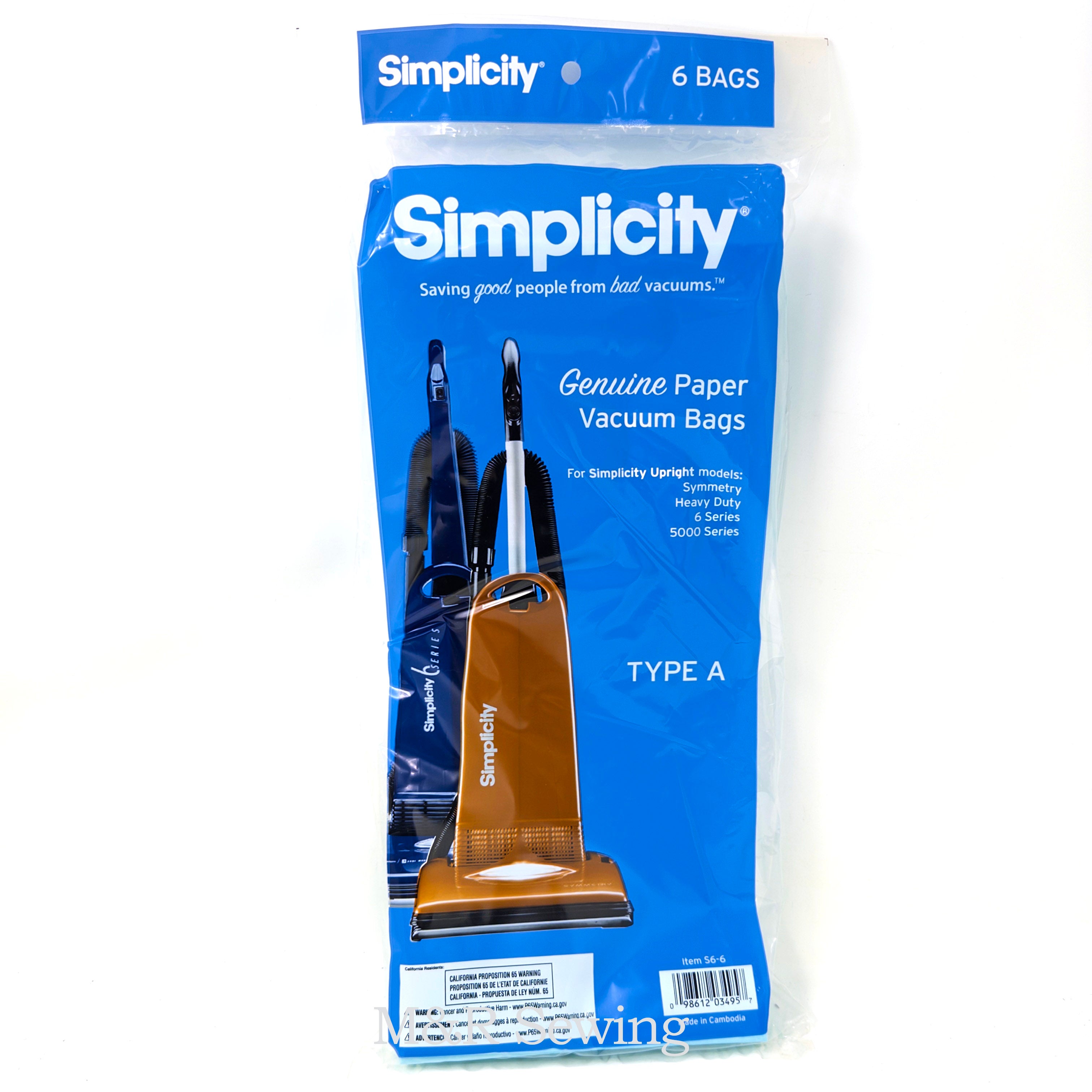Simplicity Type A Replacement Bags