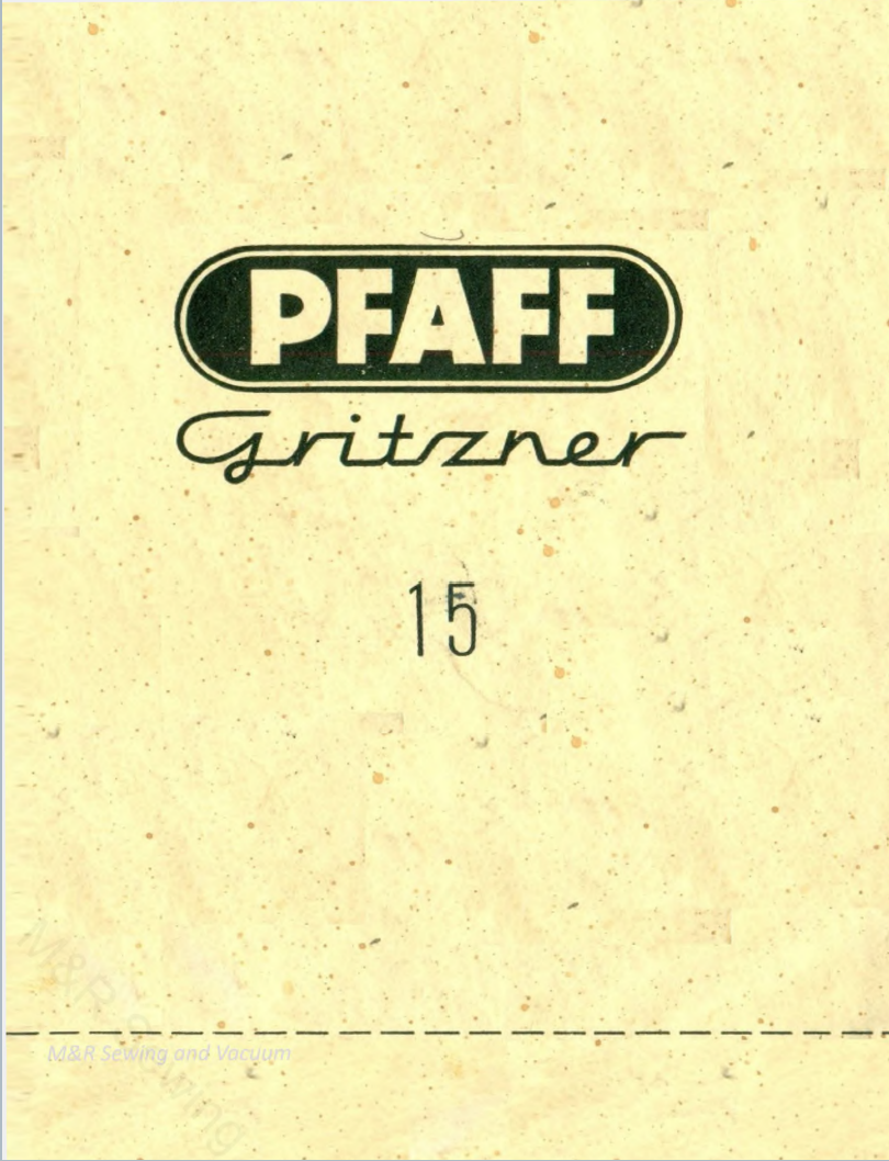 Pfaff 15 Instruction Manual