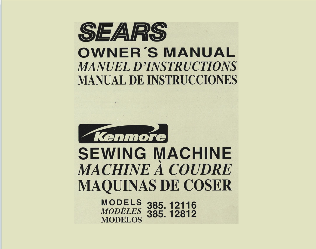 Kenmore 12116/12812 Instruction Manual