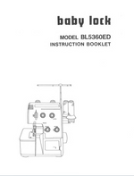 Baby Lock BL5360ED Instruction Manual