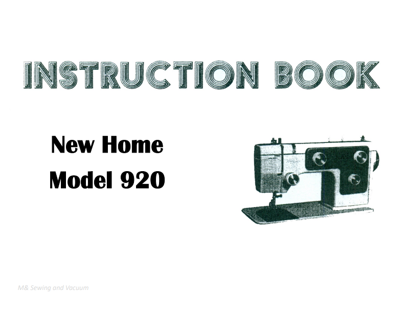 New Home 920 Flatbed Instruction Manual