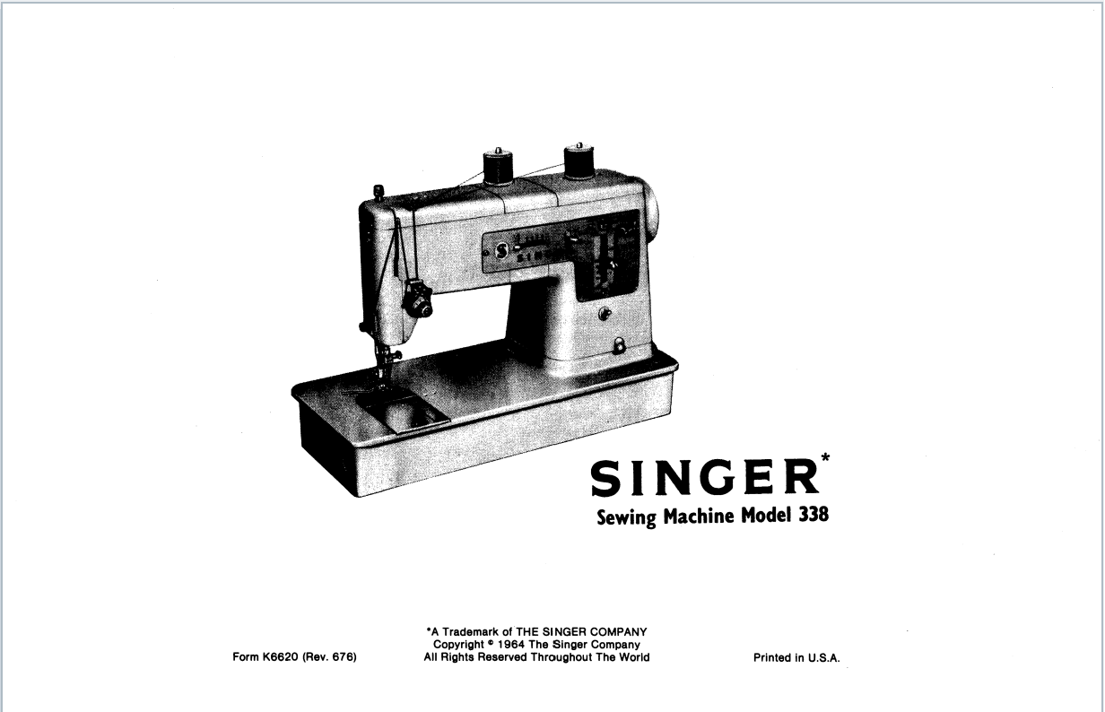 Singer 338 Instruction Manual