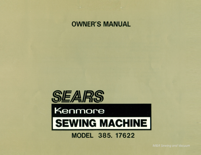 Kenmore 17622 Instruction Manual