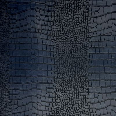 Large Scale Crocodile Faux Leather, Navy - 18in x 54in