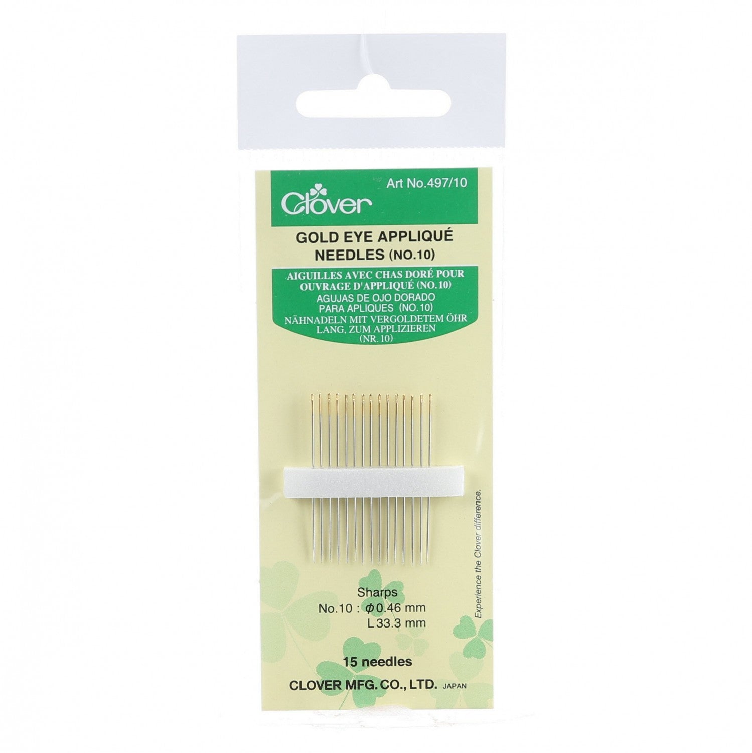 Clover Applique Hand Needle - Size 10