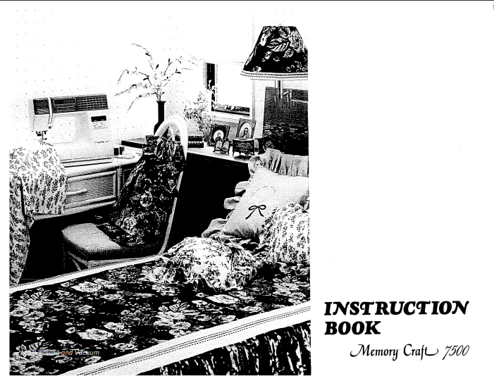 New Home Memory Craft 7500 Instruction Manual