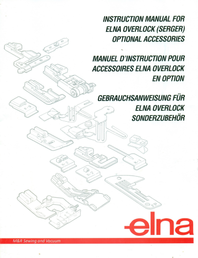 Elna Serger Accessories Instruction Book