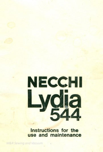 Necchi Lydia 544 Instruction Manual