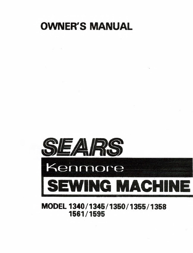 Kenmore 1340 Instruction Manual