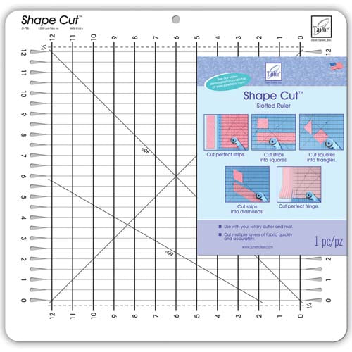 Shape Cuts Slotted 1/2" Ruler by June Tailor