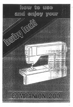 Baby Lock Companion 200 Instruction Manual