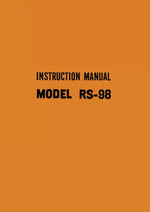 Riccar RS-98 Instruction Manual