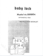 Baby Lock BL5280E Instruction Manual