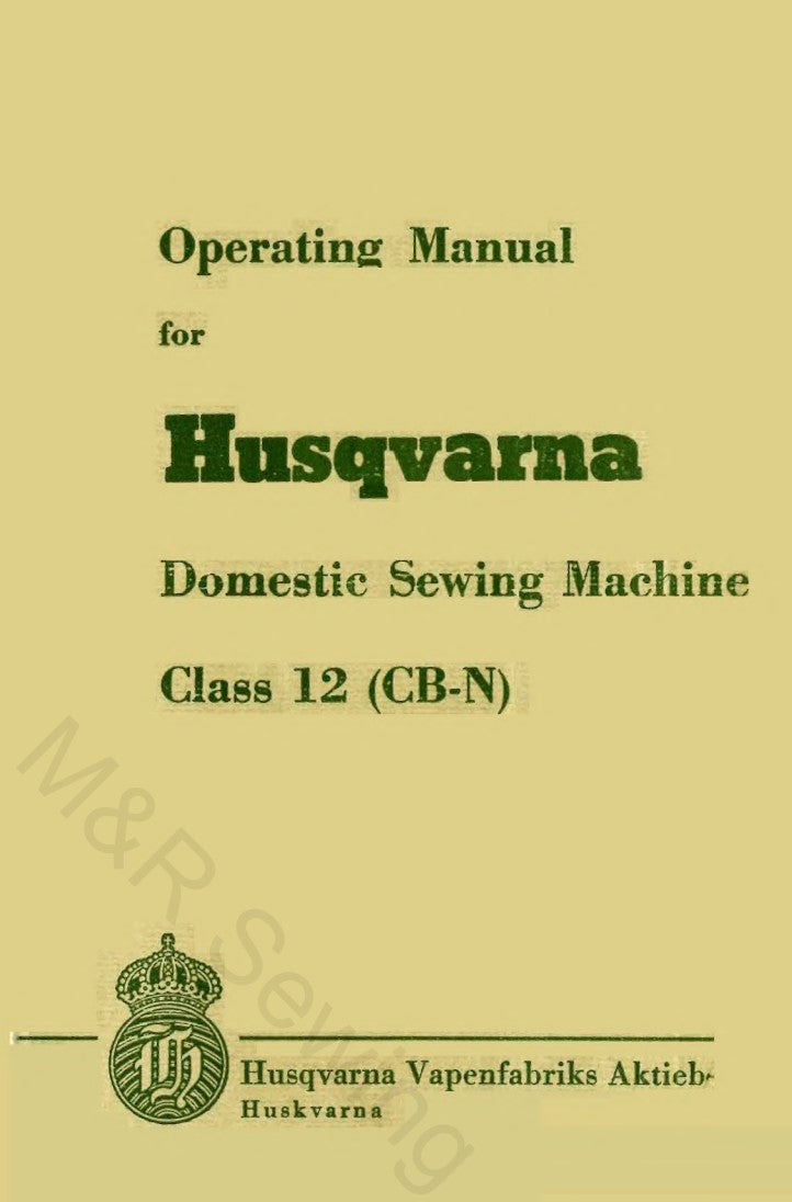 Instruction Manual, Husqvarna Class 12