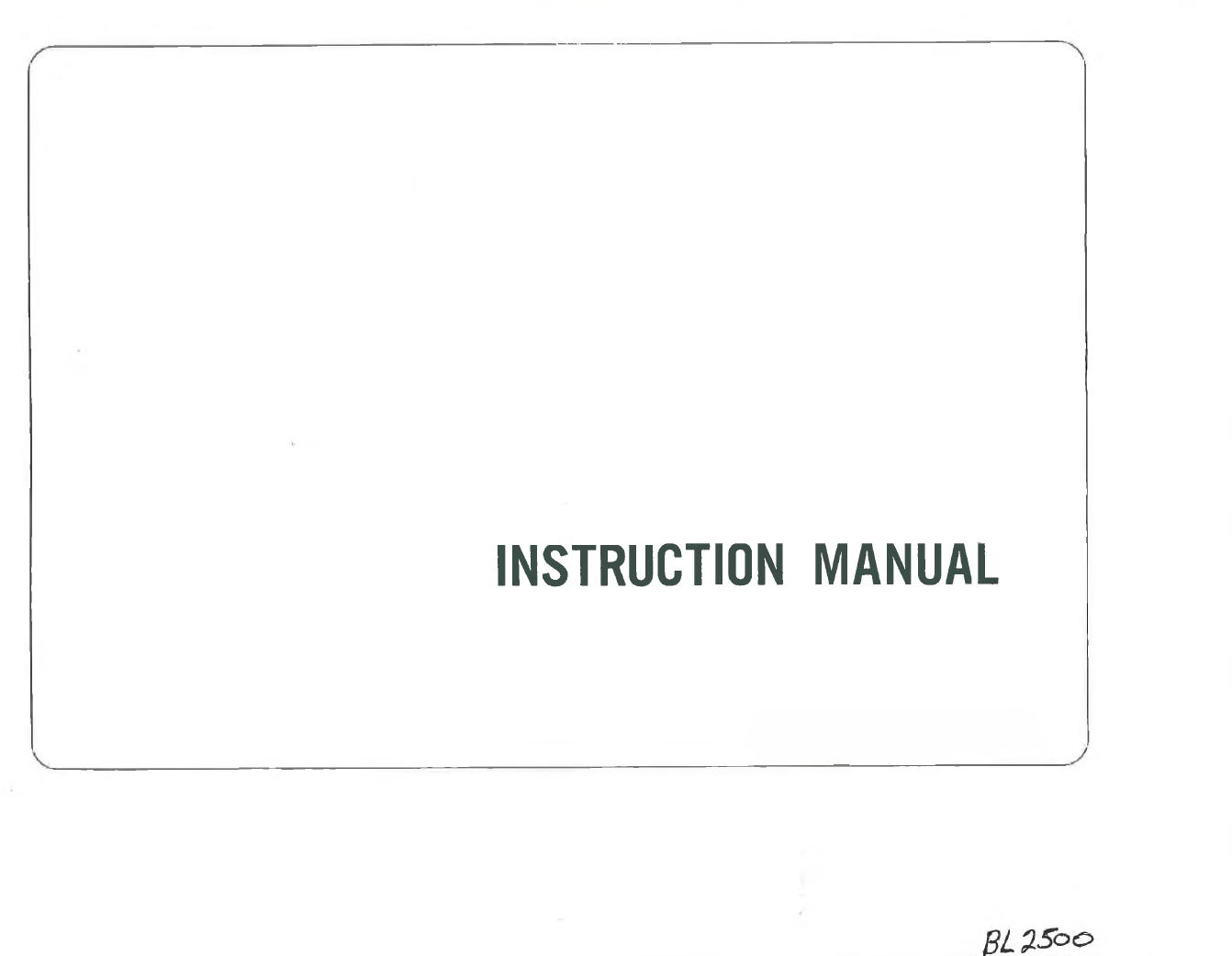 Instruction Manual, Baby Lock BL2500/3500