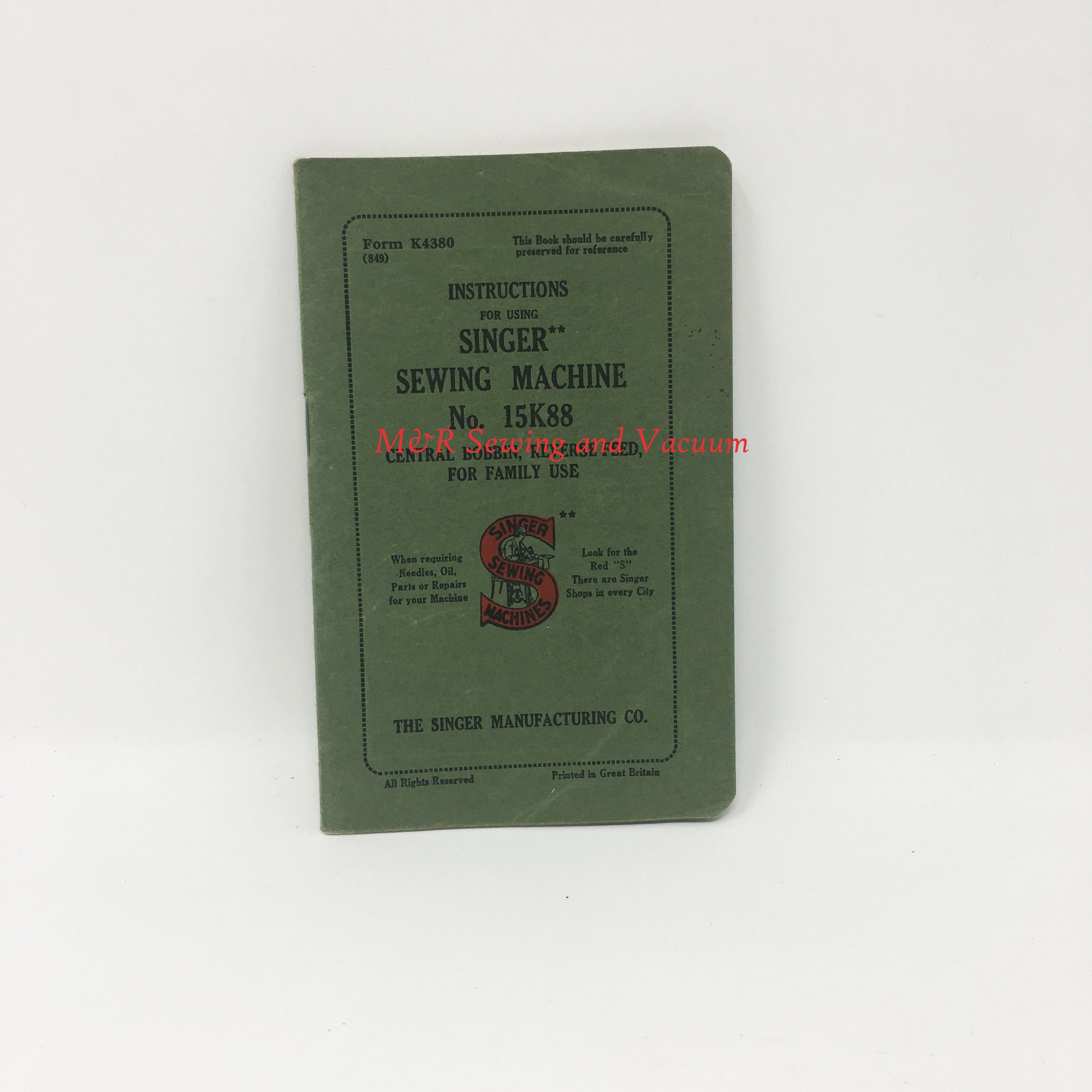 Singer 15K88 Instruction Manual