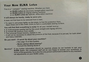 Elna Lotus Instruction Book