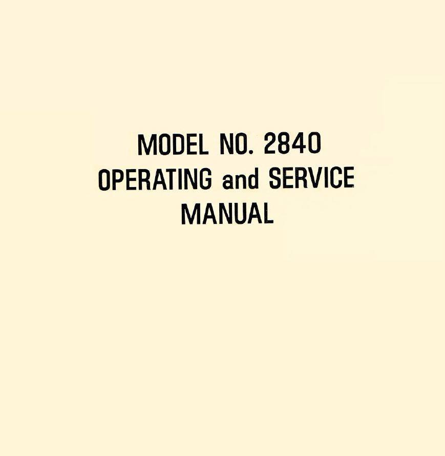 Riccar 2840 Instruction Manual
