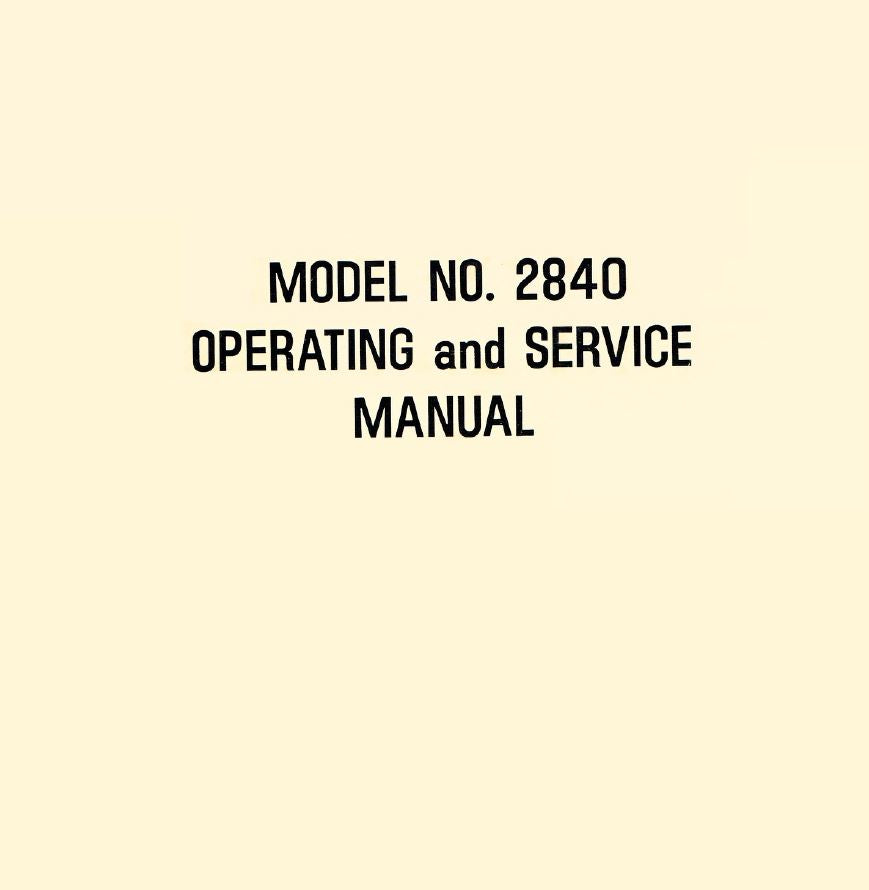 Instruction Manual, Riccar 2840