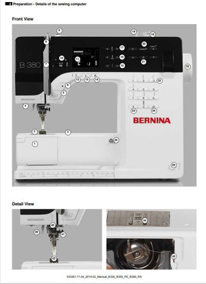 Instruction Manual, Bernina 330/350/380