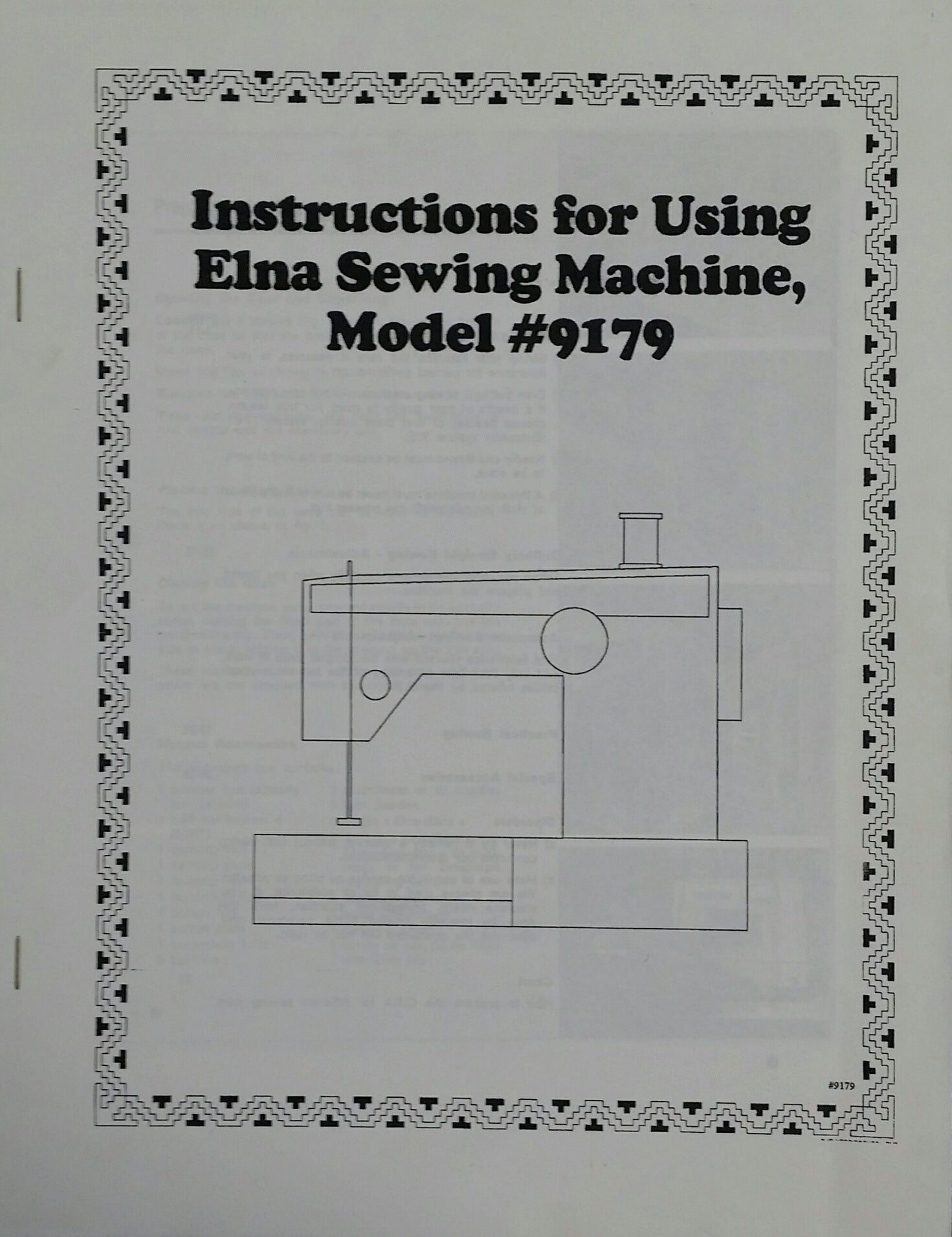 Elna 9179 Instruction Manual