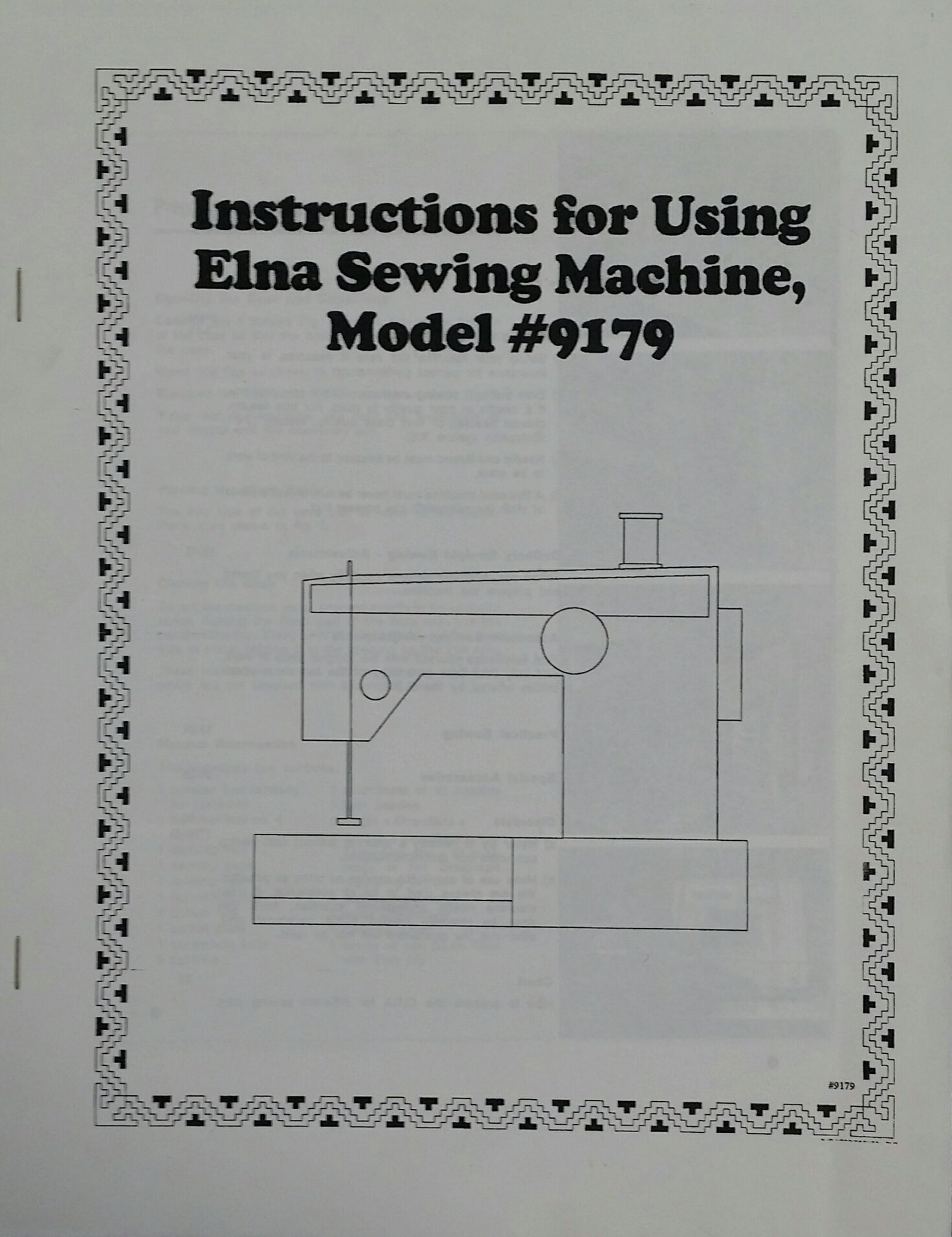 Elna 9179 Instruction Book