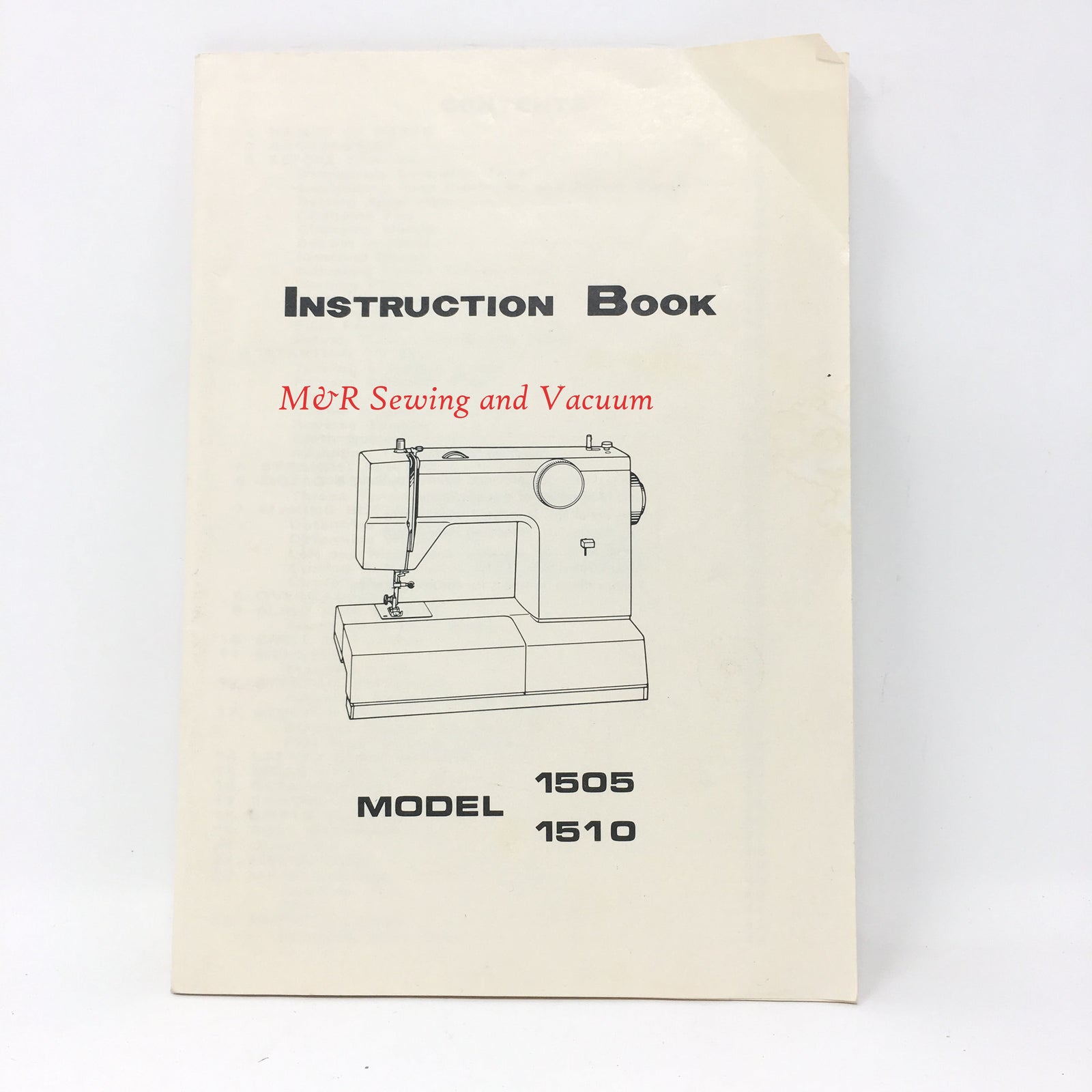 Kenmore Model 1505 and 1510 Manual