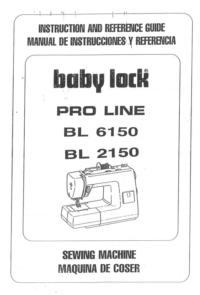 Instruction Manual Baby Lock BL2150, BL6150