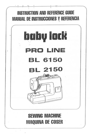 Instruction Manual Baby Lock BL2150, BL6150