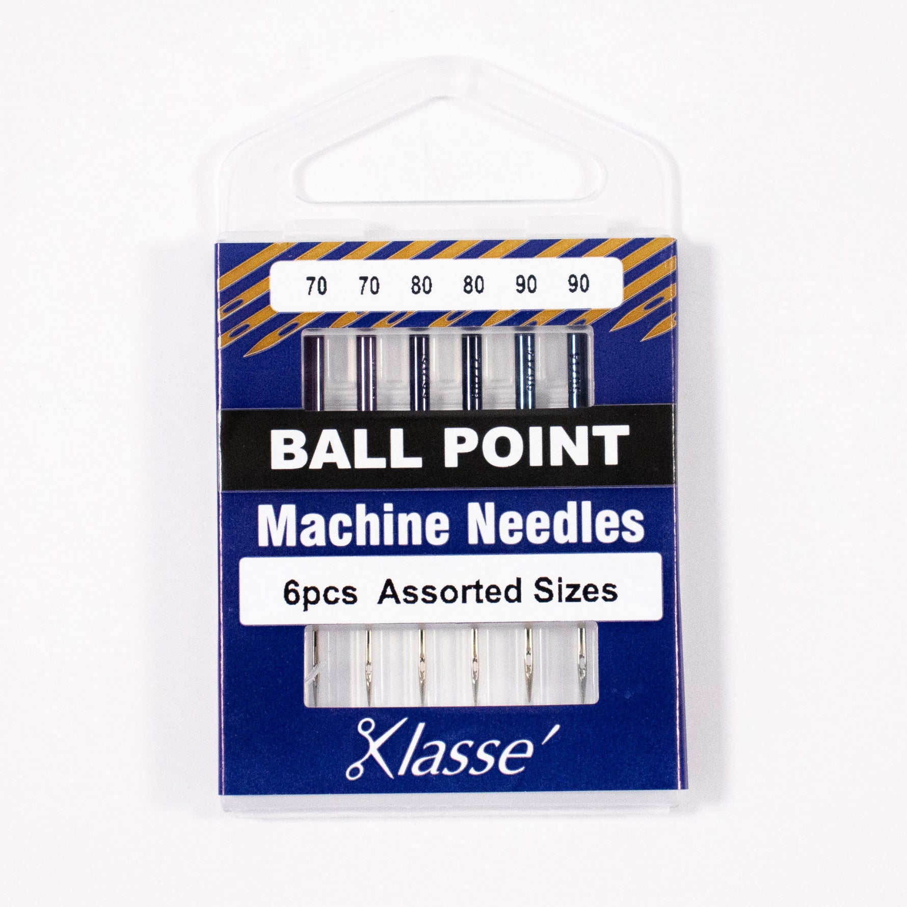 Ball Point Needle Asst 70/10 (x2), 80/12 (x2), 90/14 (x2), Pkg.5
