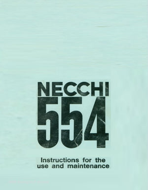 Instruction Manual, Necchi 554