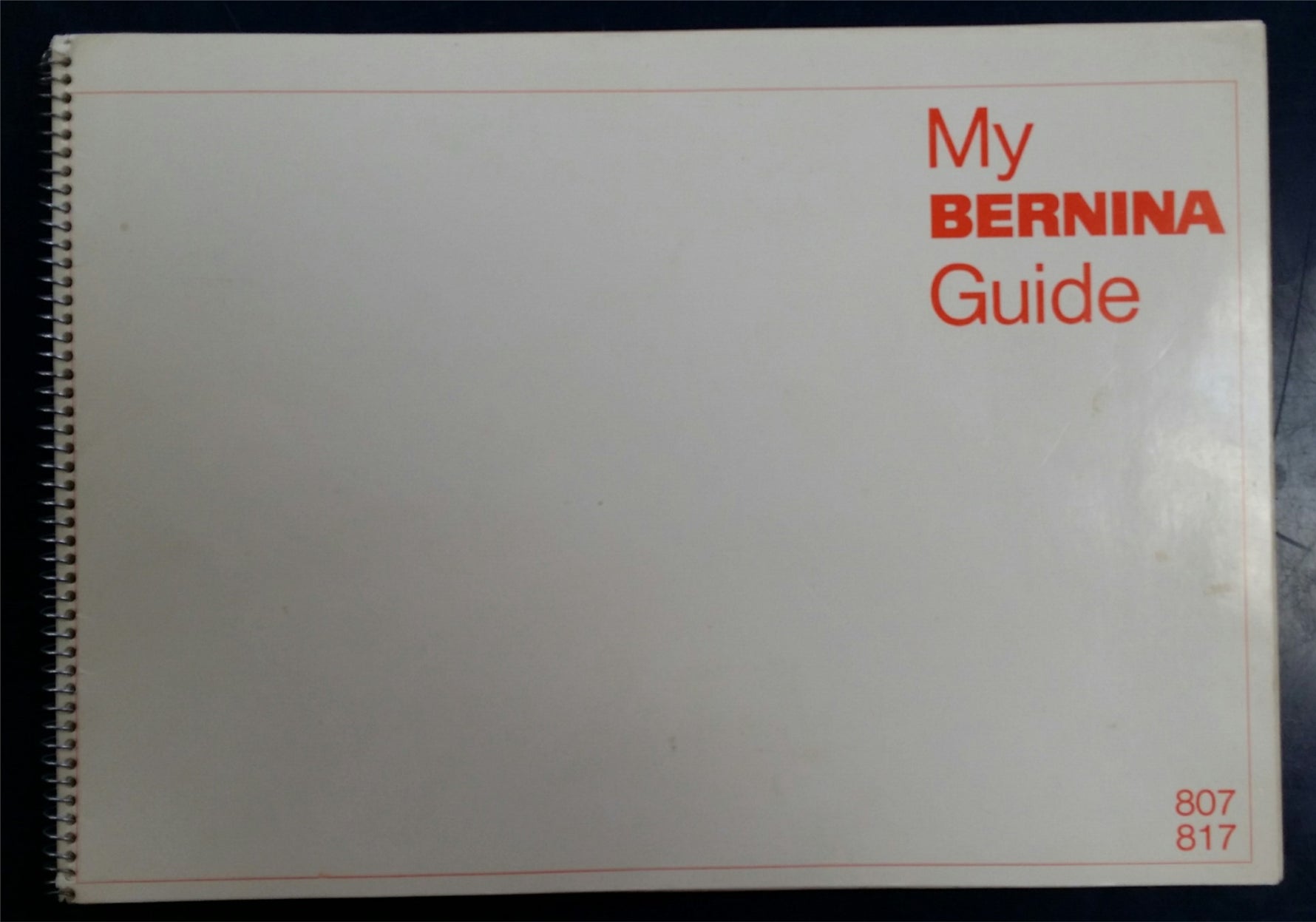Bernina 807/817 Instruction Manual