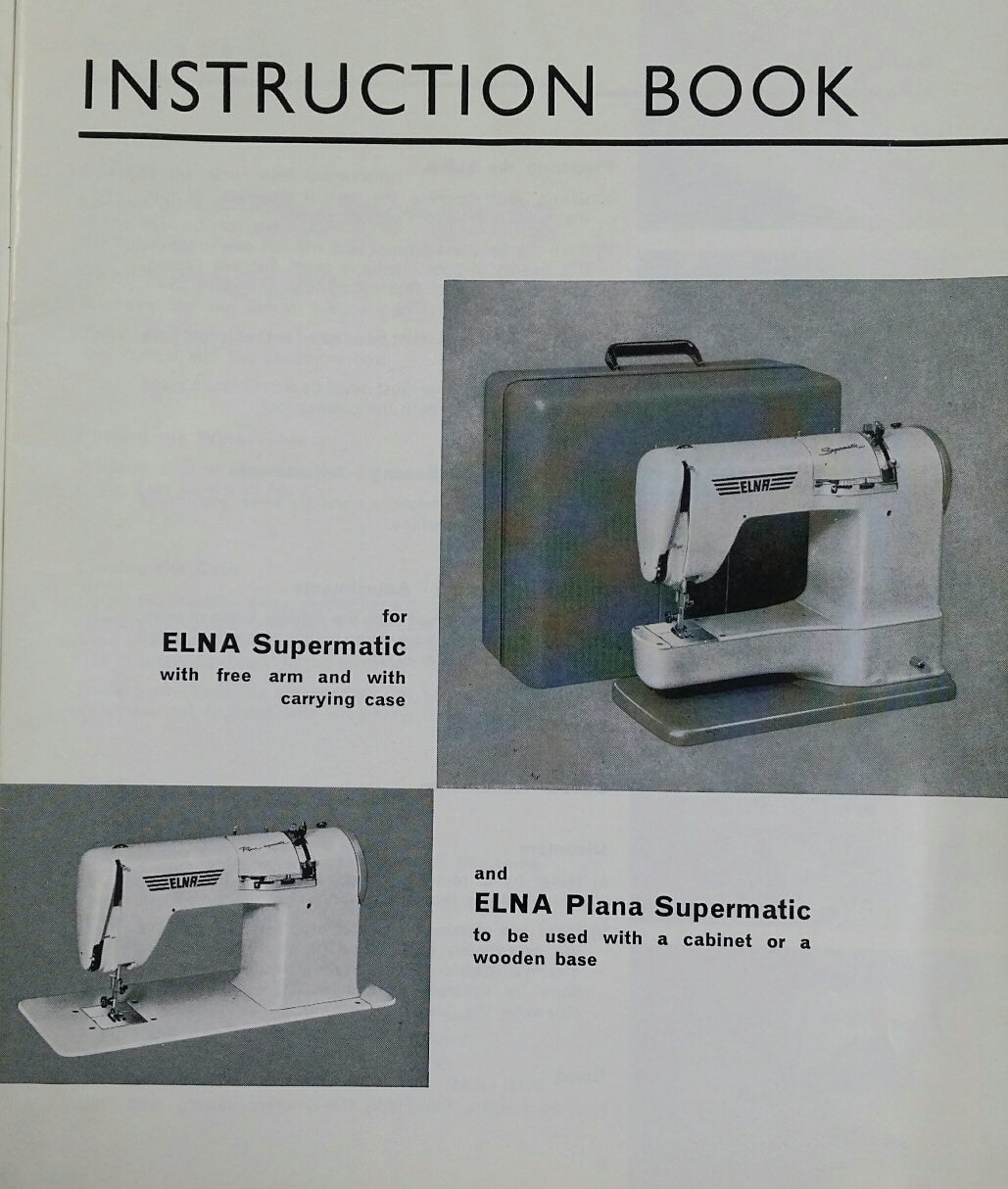 Instruction Manual Vintage Elna Supermatic SU Green (Instant Download) 