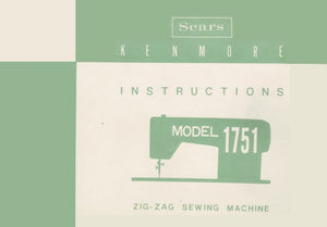 Instruction Manual, Kenmore 1751