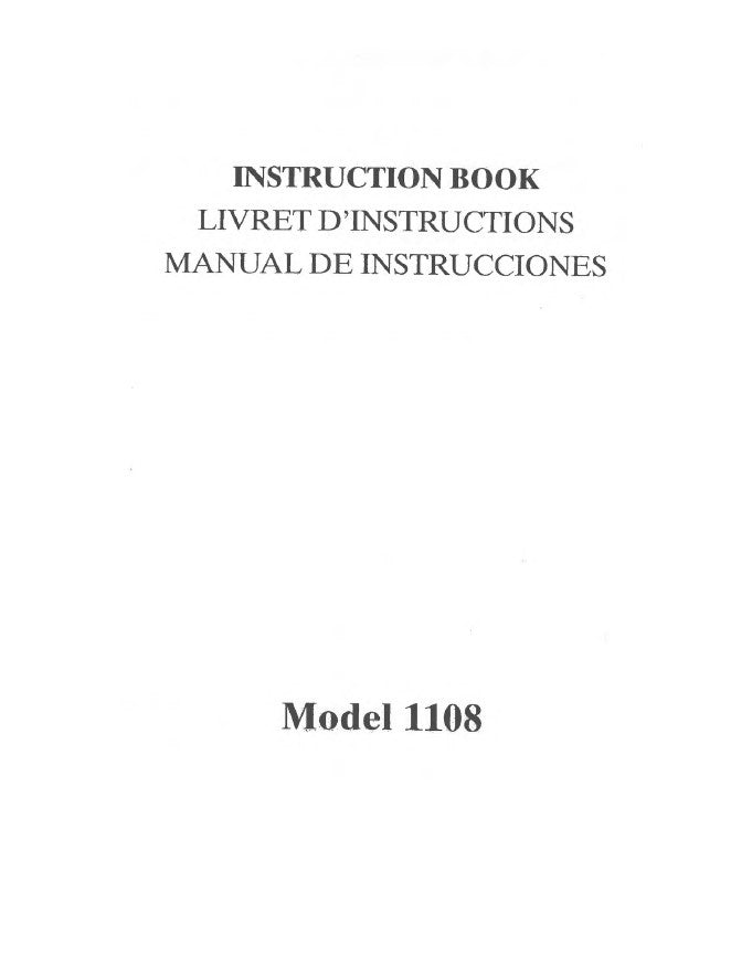 Baby Lock BL1108 Instruction Manual