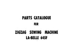 Nelco 645F/La-Belle Parts List