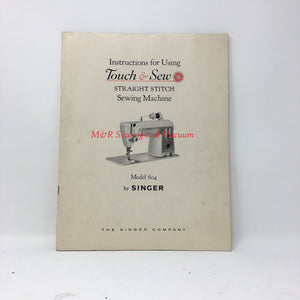 Instruction Manual, Singer 604
