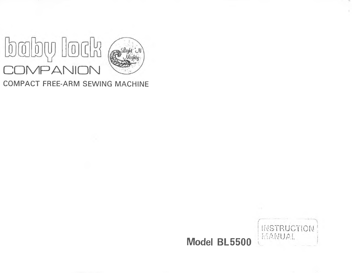 Baby Lock BL5500 Instruction Manual