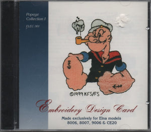 Elna Embroidery Card, Popeye,