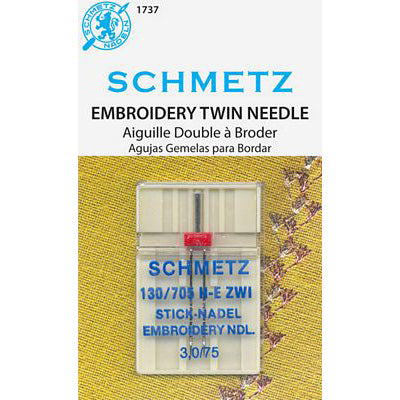 Schmetz Twin Embroidery Needle - 3.0mm/75